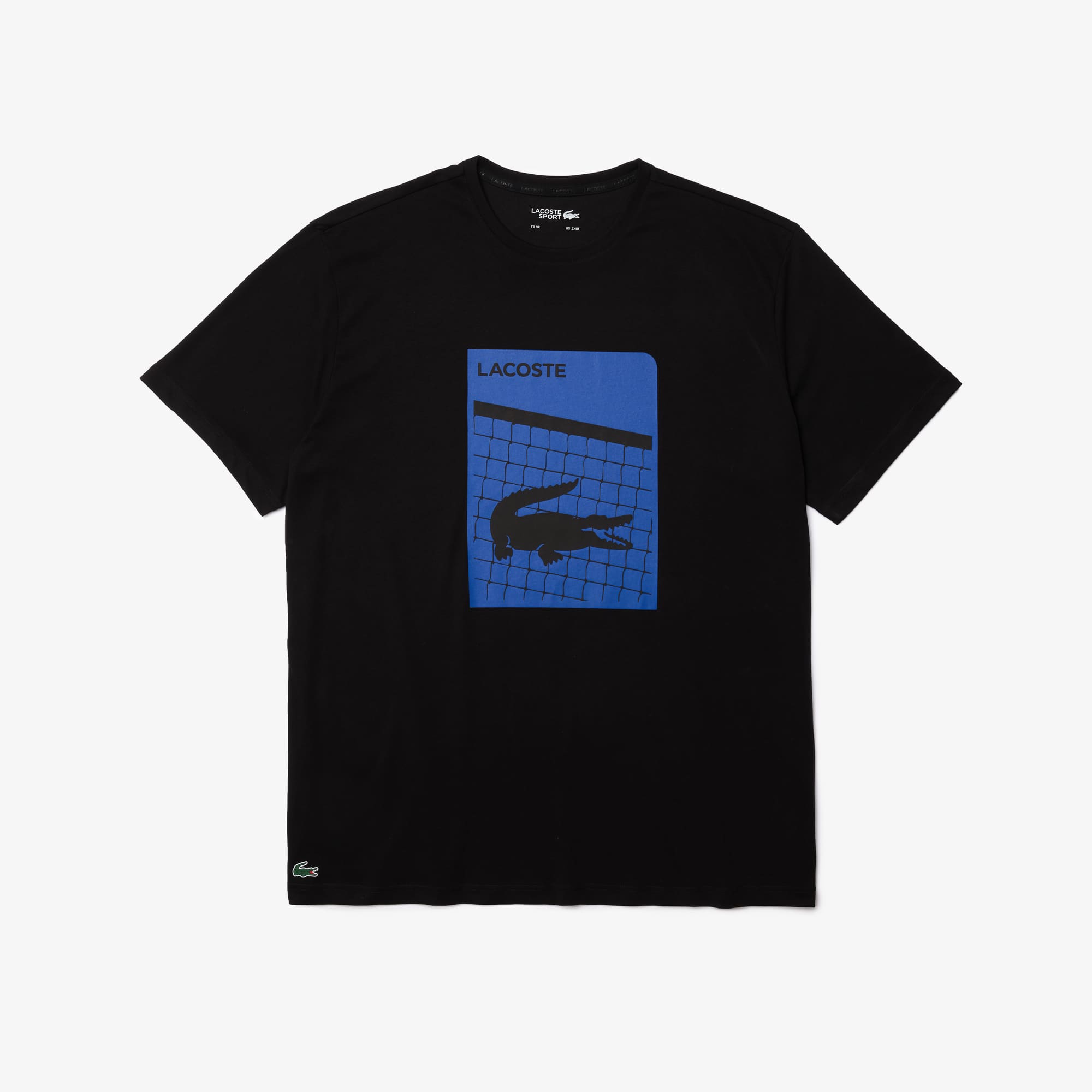 T-shirt Lacoste SPORT en coton avec logo craquelé (Grande Taille) Taille 10 - 8R Noir