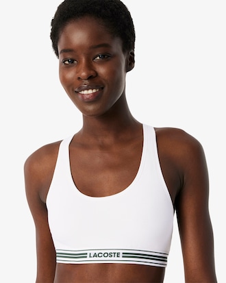 Brassière coton stretch bande contrastée