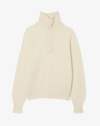 Pull col montant laine cardée
