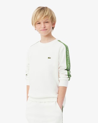 Sweatshirt coton bandes sigl&eacute;es