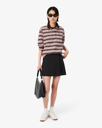 Polo manches longues rayures oversize