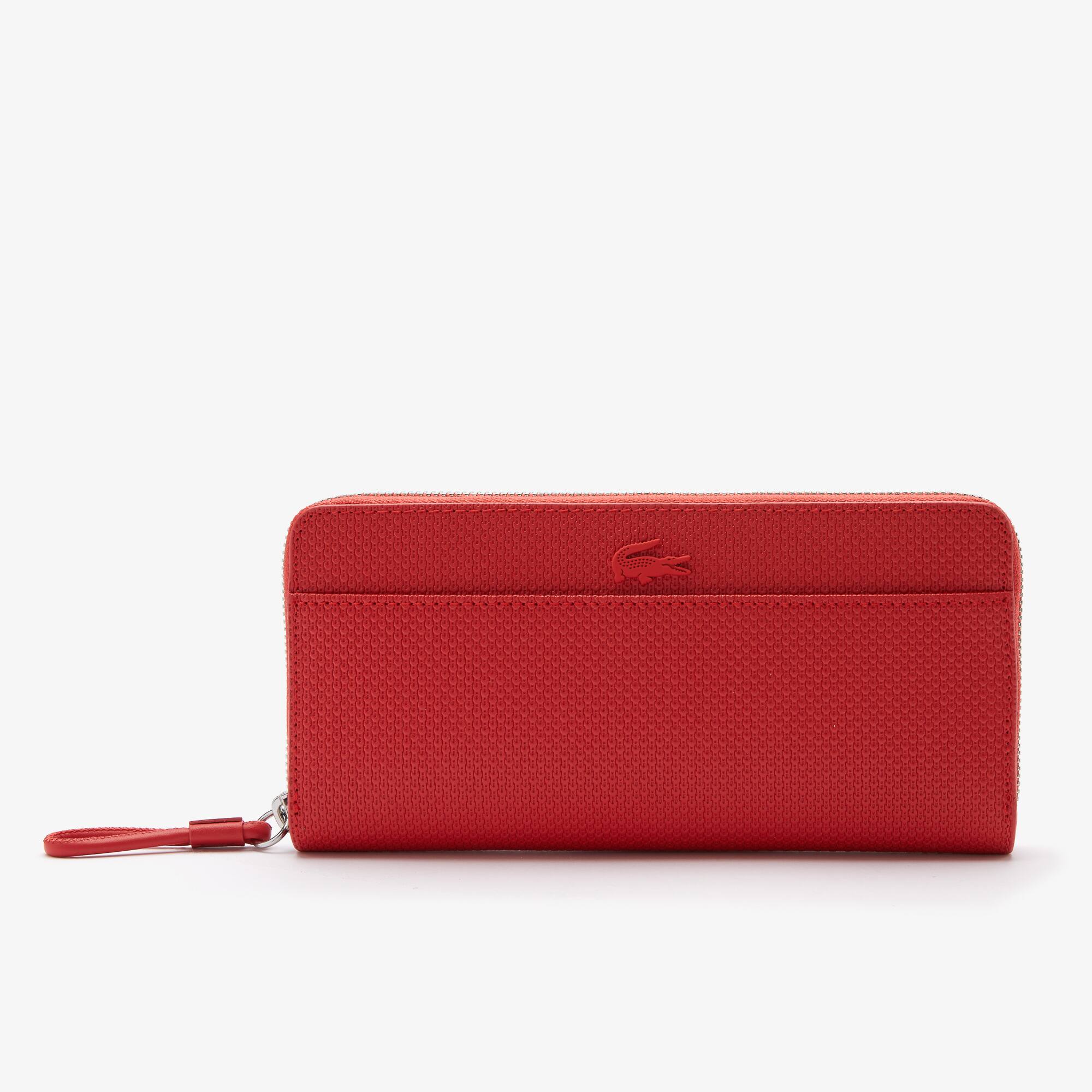 Lacoste Portefeuille zippé Chantaco en cuir piqué mat Taille Taille unique Energie