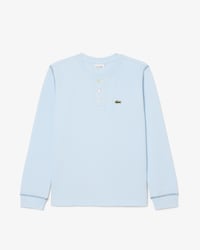 T-shirt Henley maille gaufr&eacute;e