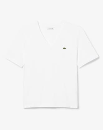 T-shirt relaxed fit coton doux col V