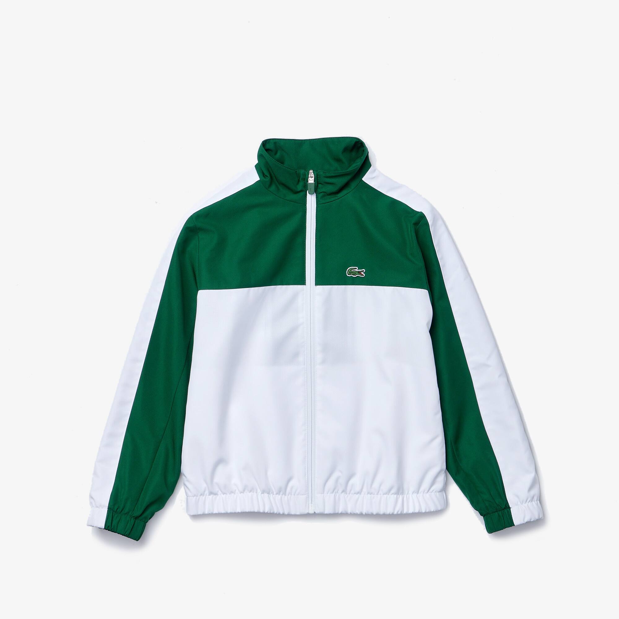 Lacoste Blouson Garçon léger zippé color-block avec marquage Taille 8 ans Vert / Blanc