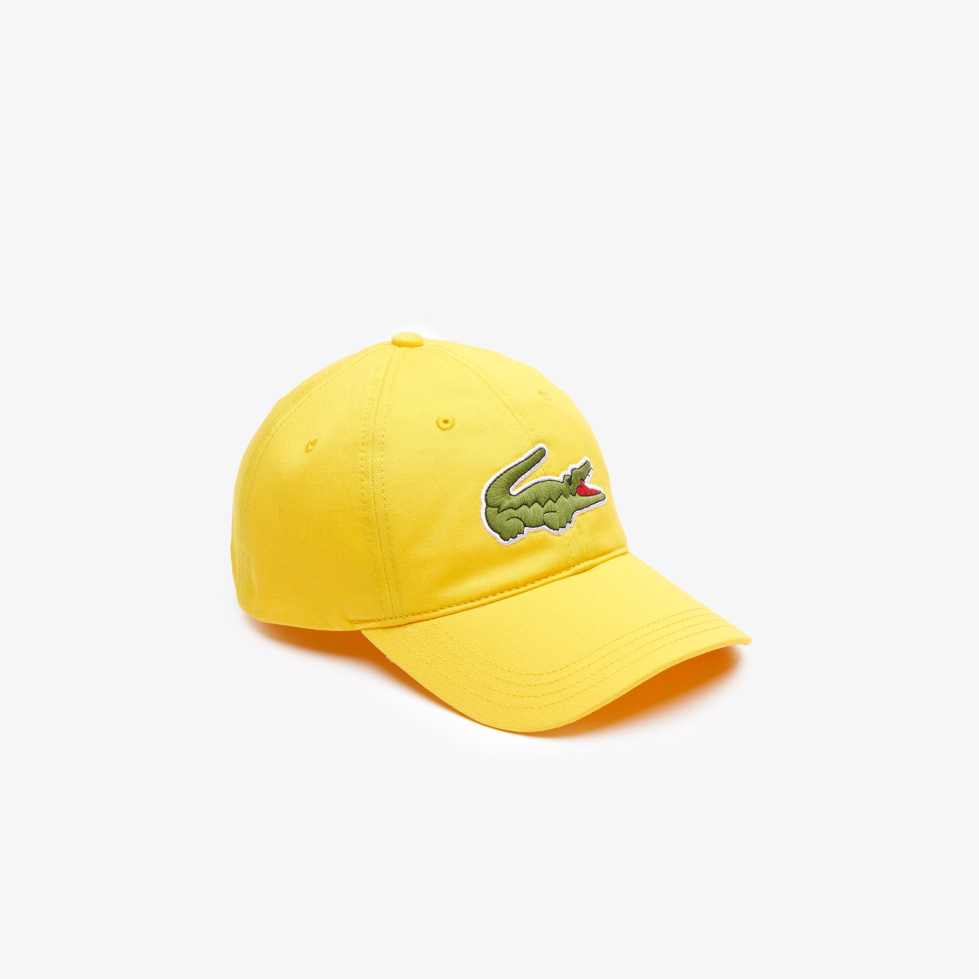 Lacoste Casquette en coton avec lanière contrastée et croco XXL Taille Taille unique Jaune