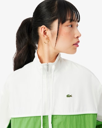 Veste zipp&eacute;e relaxed fit twill de coton