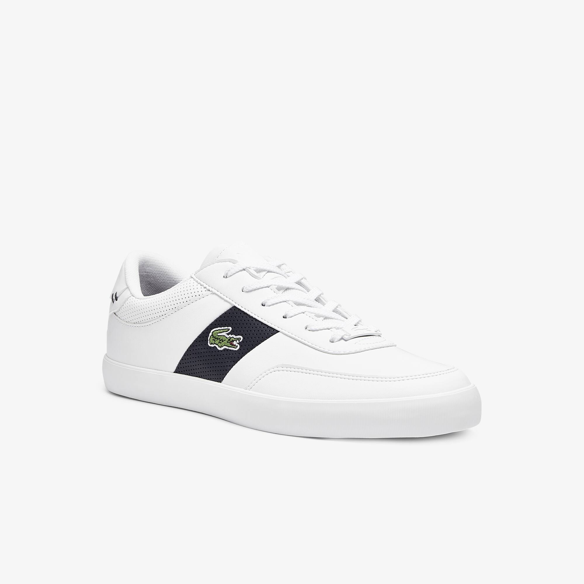 Lacoste Sneakers Court-Master homme en cuir et synthétique perforés Taille 42.5 Blanc/marine