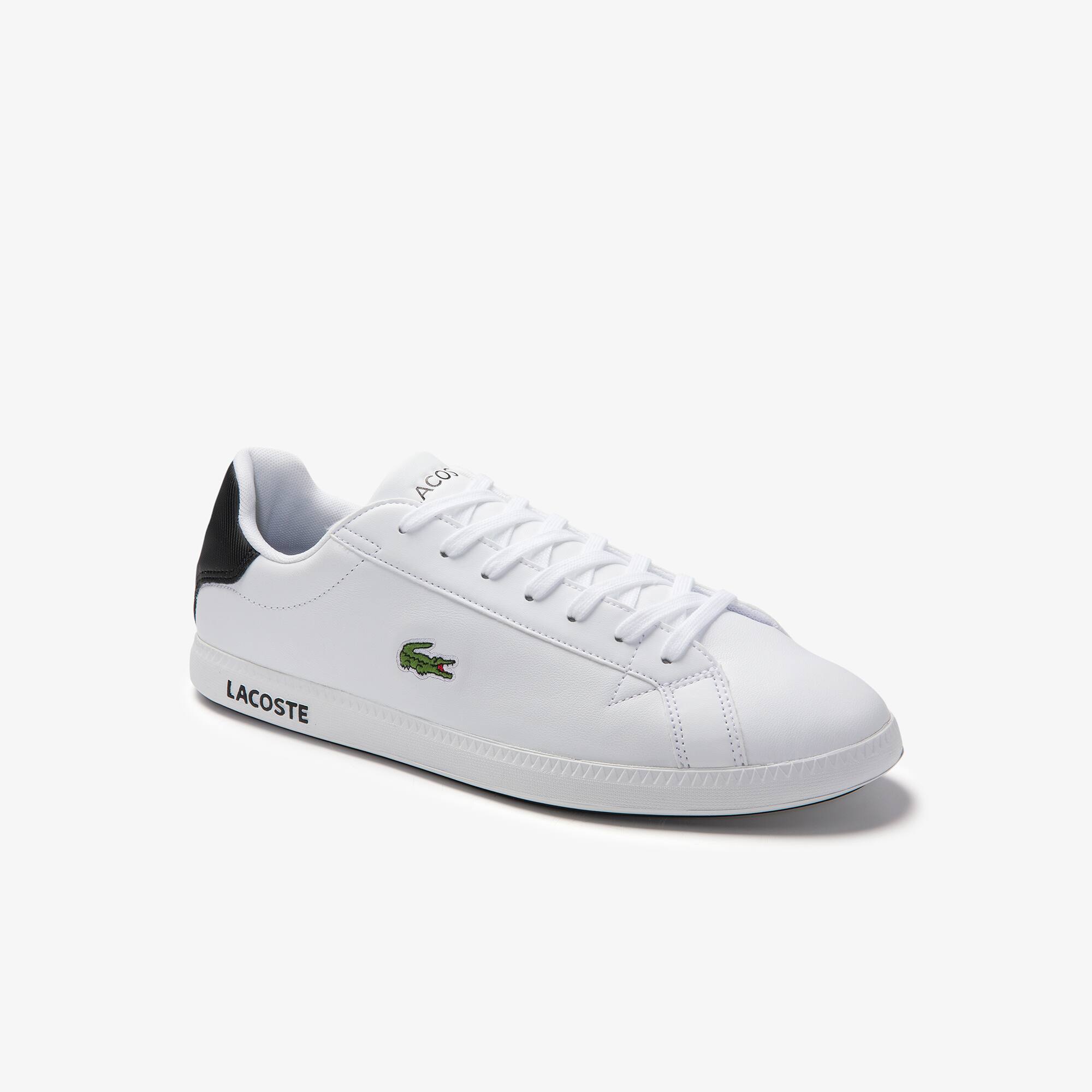 Lacoste Sneakers Graduate homme en cuir Taille 44.5 Blanc/noir