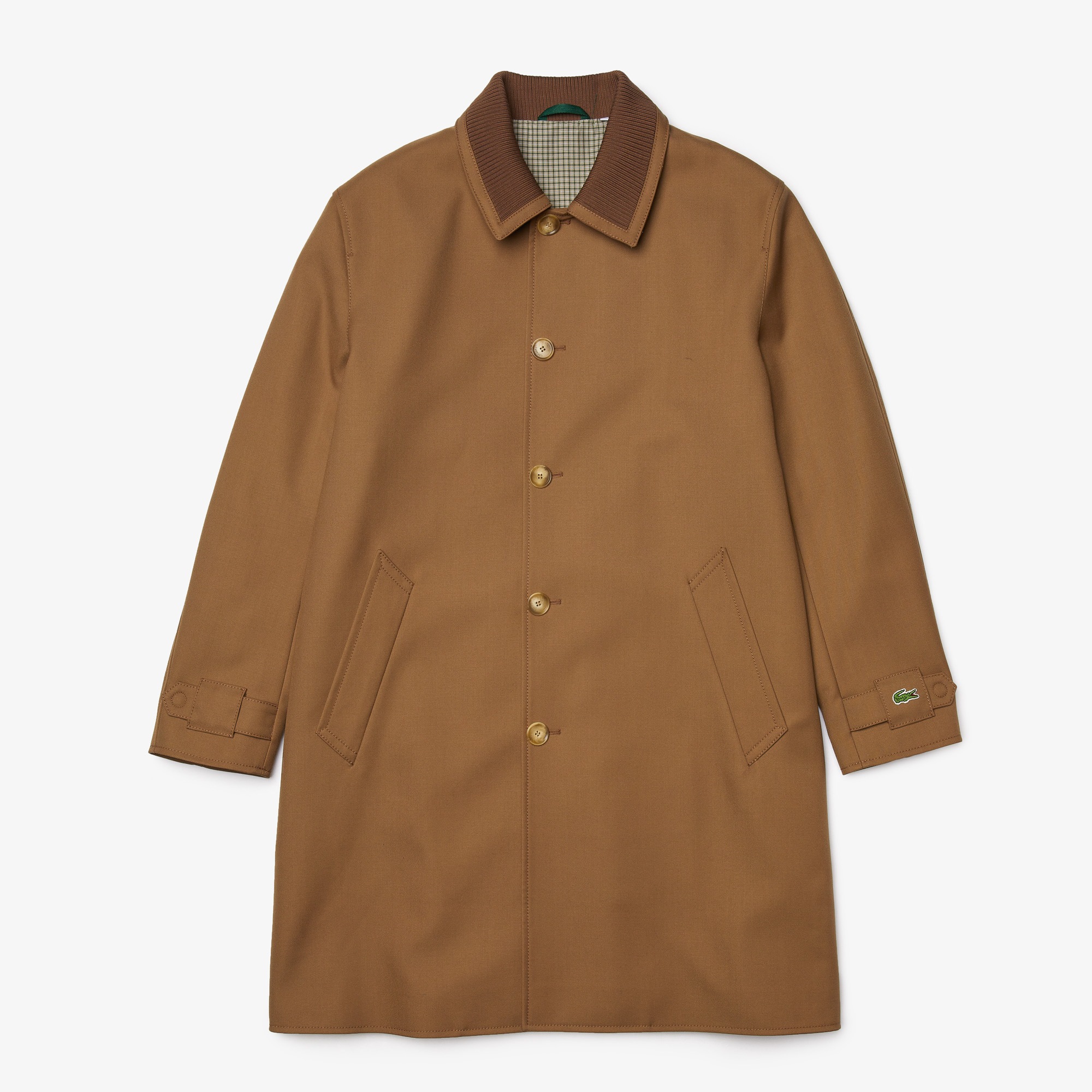 Manteau droit unisexe en laine m?�lang?�e | LACOSTE