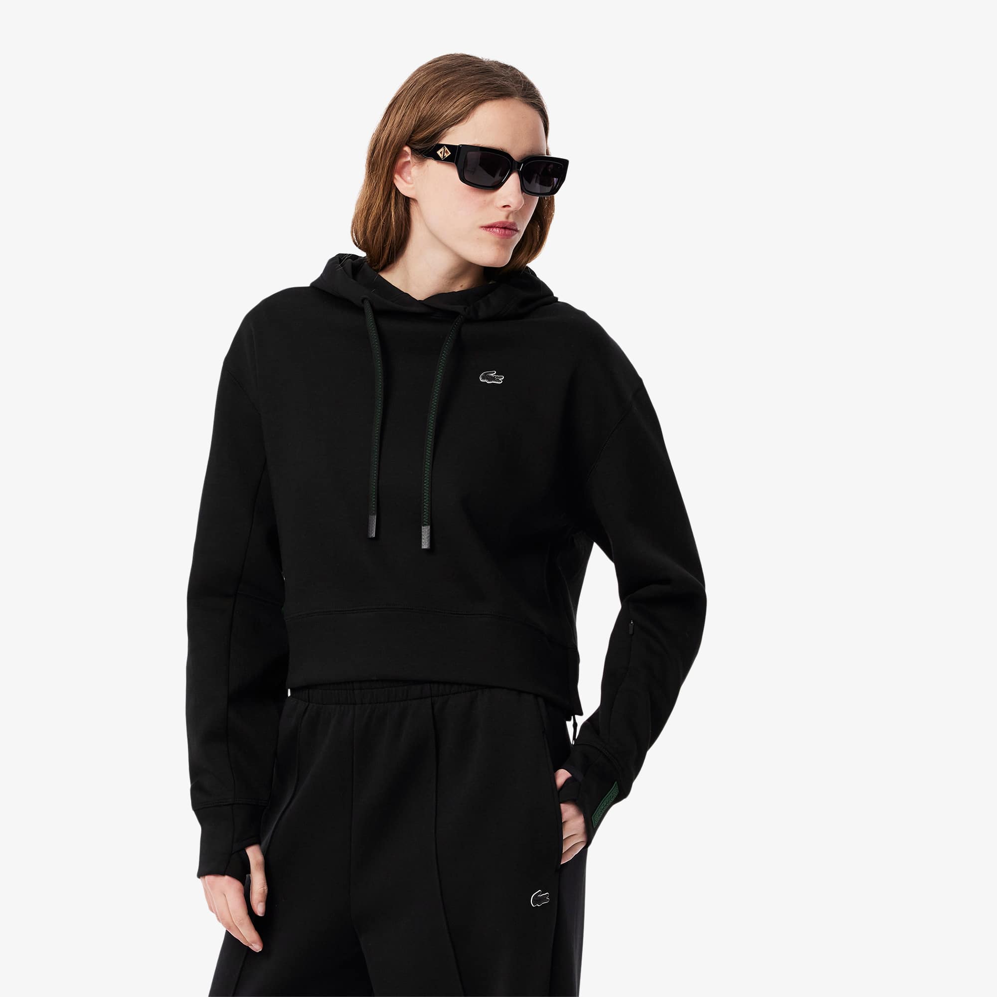 Sweatshirt à capuche court coton - Sweatshirts femme - Nouveautés
