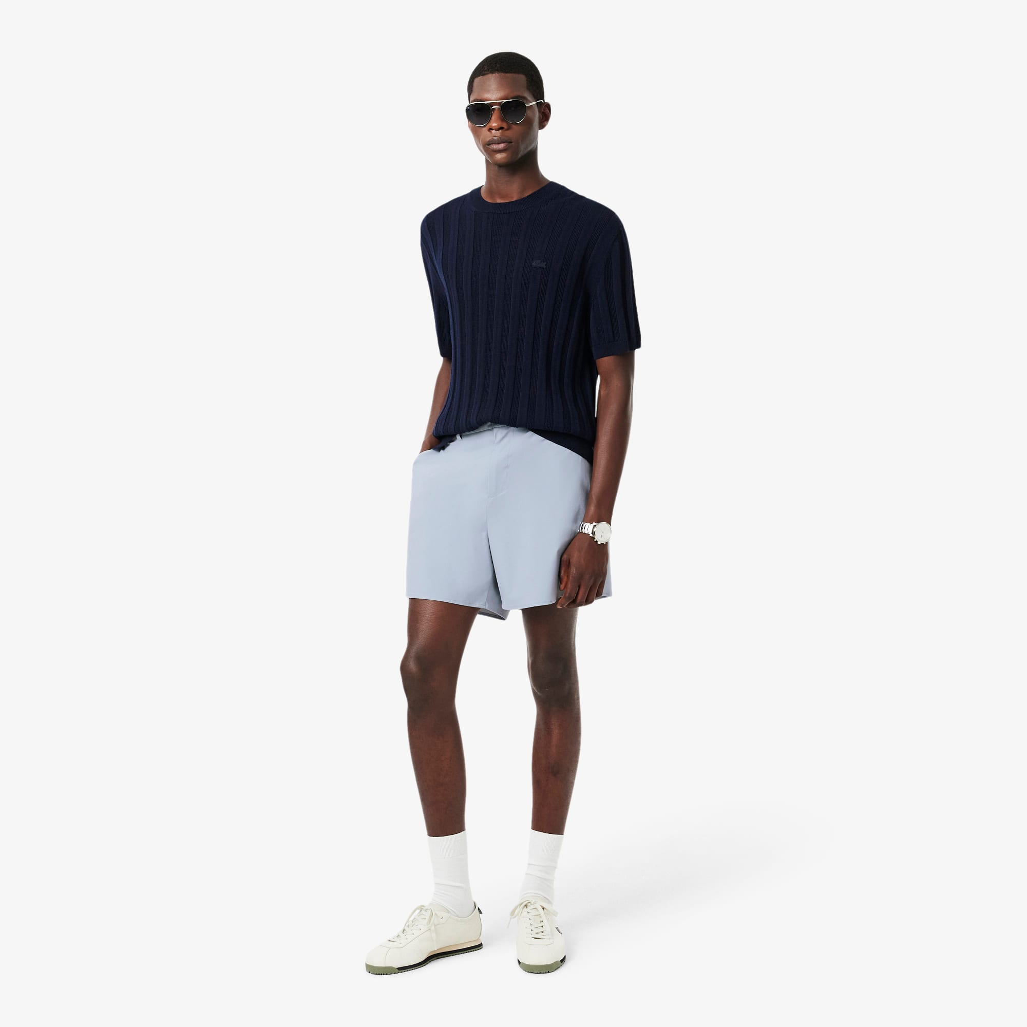 Lacoste Bermuda stretch straight fit Taille 30 Bleu Gris