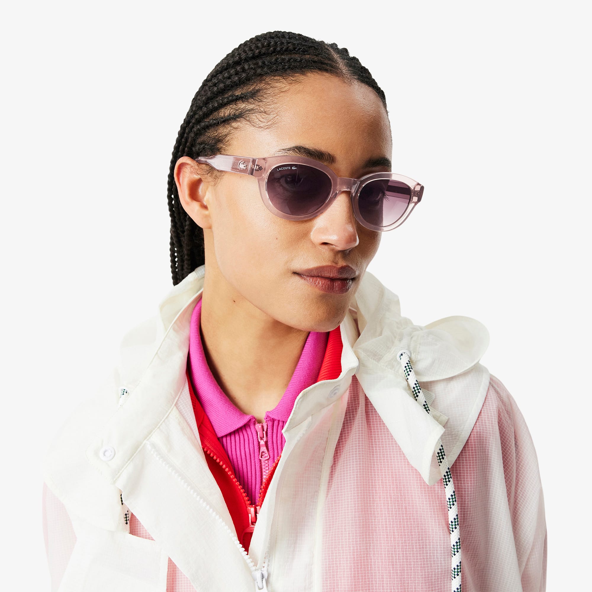 Lacoste L.12.12 Trim Oval Sunglasses L6024S 264 Beige 52mm Lacoste L6024S 264 52 Sunglasses | Shade Station main image 4