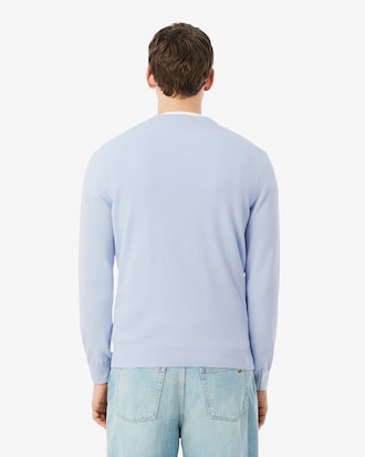 Pull coton uni col V