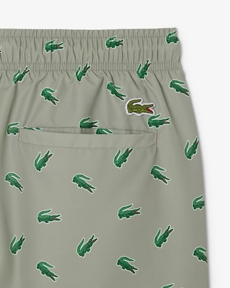 Short de bain court imprimé crocodile