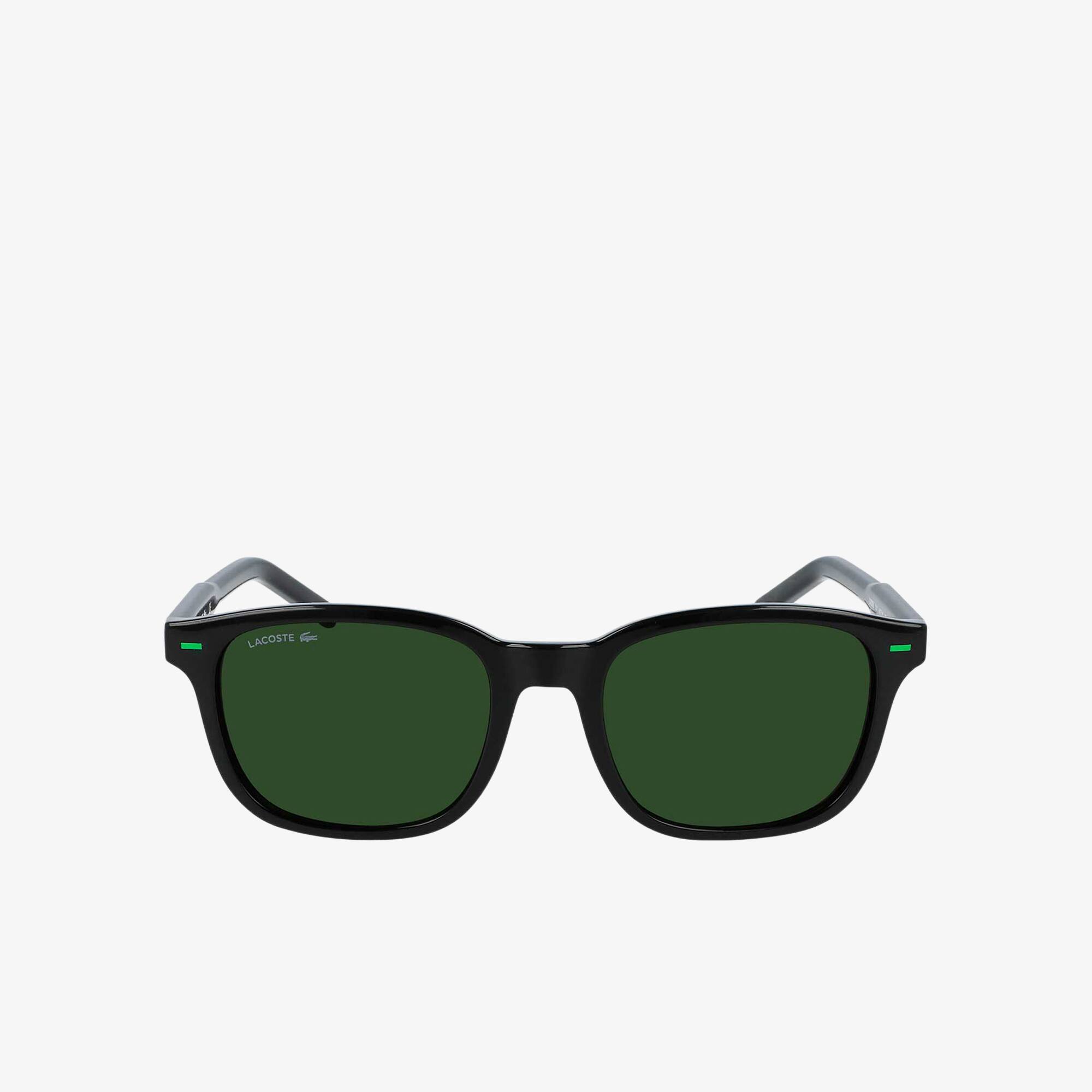 Lacoste Lunettes de Soleil Rectangulaires en Plastique Rubber Line Taille Taille unique Black Matt