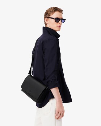 Messenger Bag Sacoche Noir Lacoste Homme Lacoste Sac Messenger