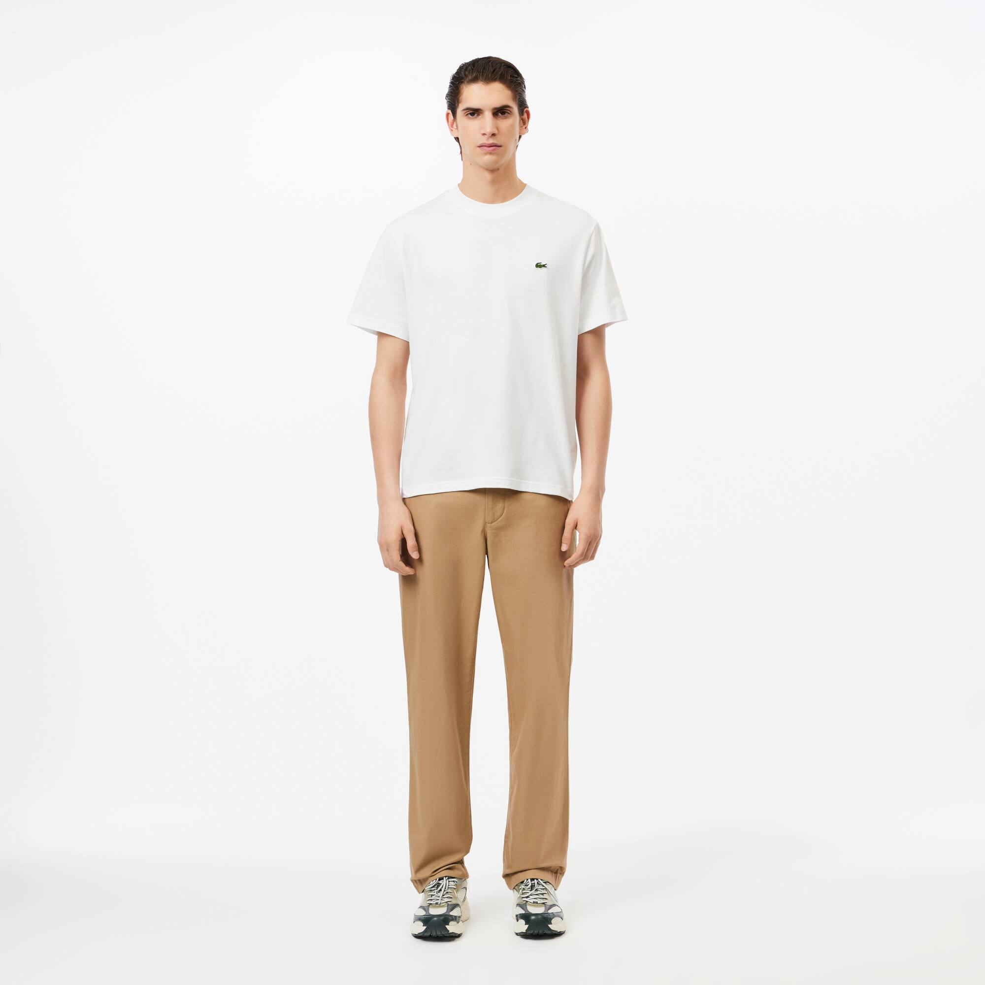 Pantalon chino straight fit twill de coton Pantalons Shorts homme Nouveautes 2024 Lacoste