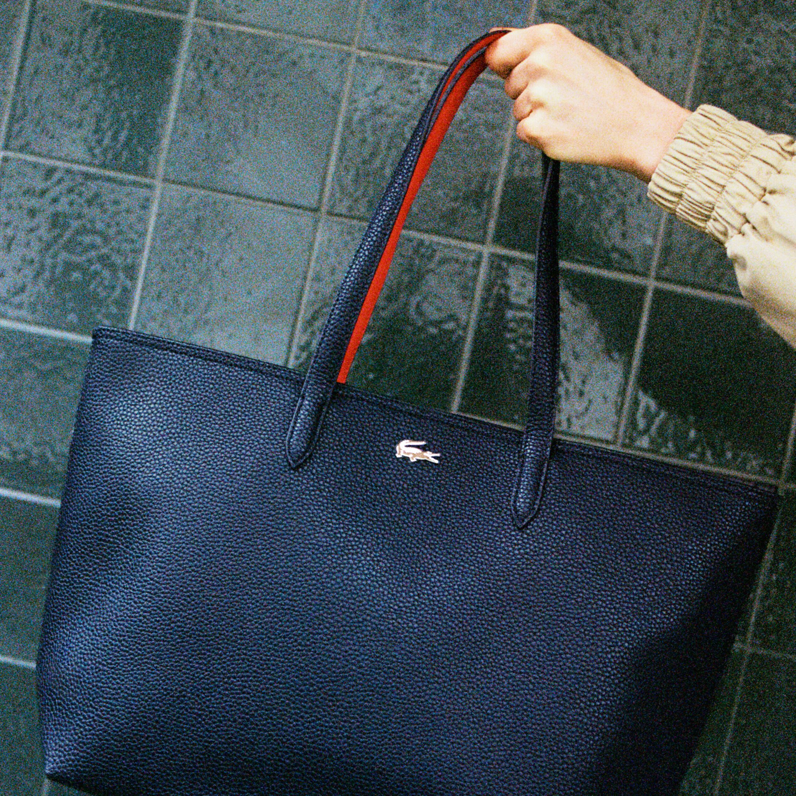★LACOSTE★ Women's Lenglen Large Tote Bag NU5015D55G Q44 Large Runway Lenglen Leather Bag - Women's Cross Body Bags