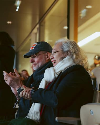 Club Lacoste members in the stands of the Philippe-Chatrier court