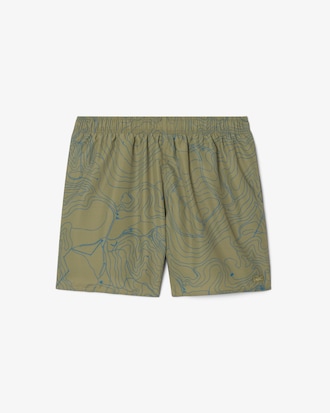 Mid Length Print Swim Trunks