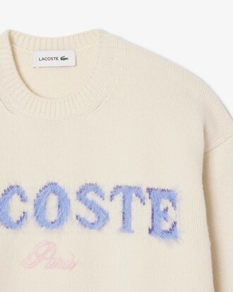 Intarsia Branded Carded Wool Sweater