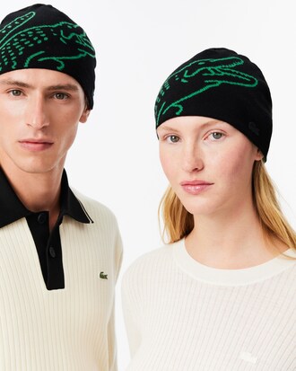 Wool Jacquard Crocodile Beanie