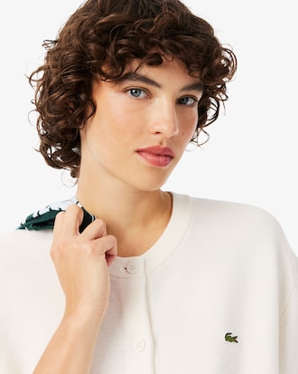 Cotton and Wool Blend Moss Stitch Cardigan