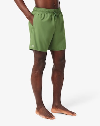 Mid Length Monochrome Swim Trunks
