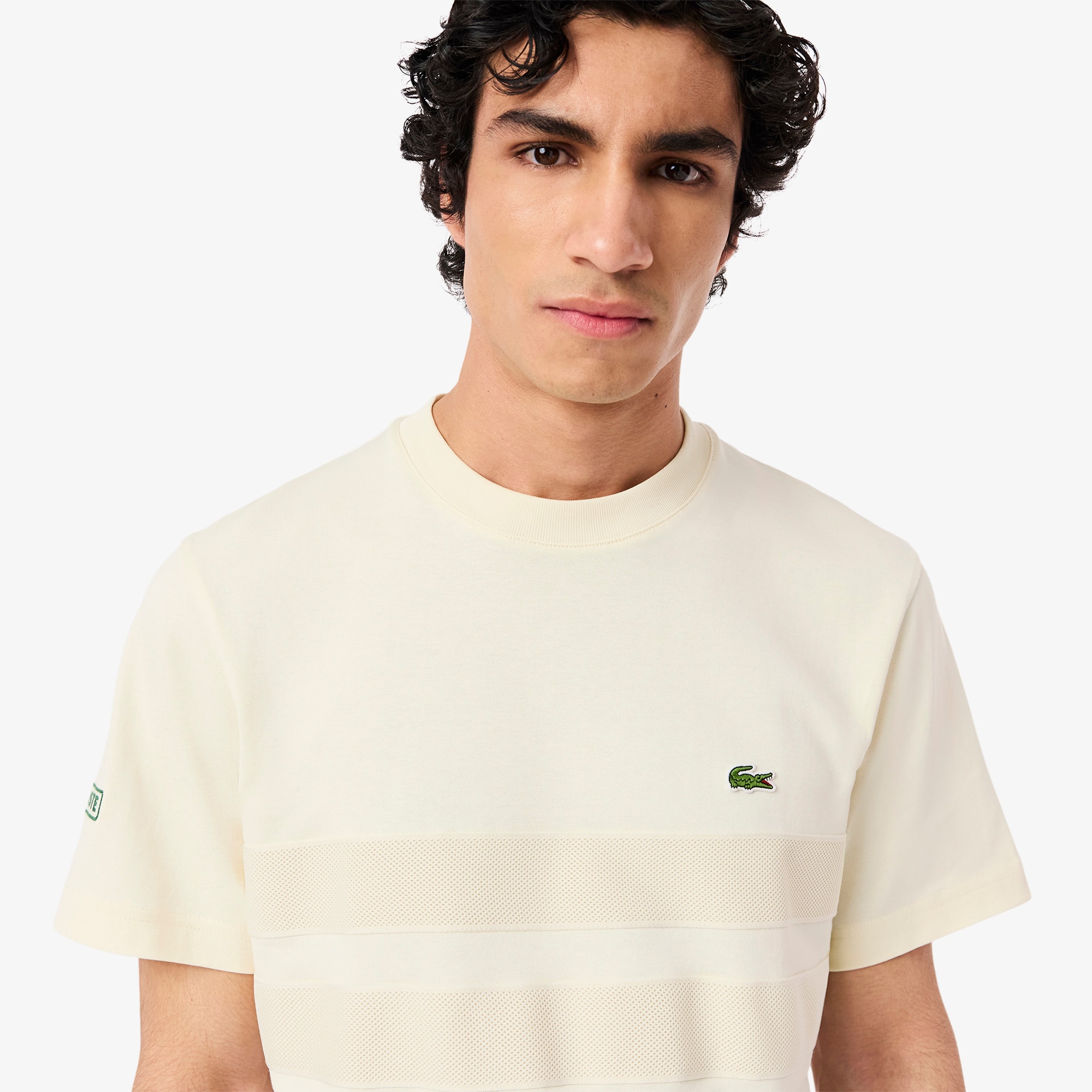 LACOSTE Tシャツ ホワイト/イエロー LACOSTE（ラコステ）｜Tシャツ/カットソー（イエロー系）一覧 - WEAR