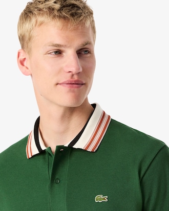 French Made Classic Fit Stripe Collar Polo Shirt