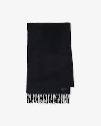 Brushed Wool Metallic Crocodile Accent Scarf