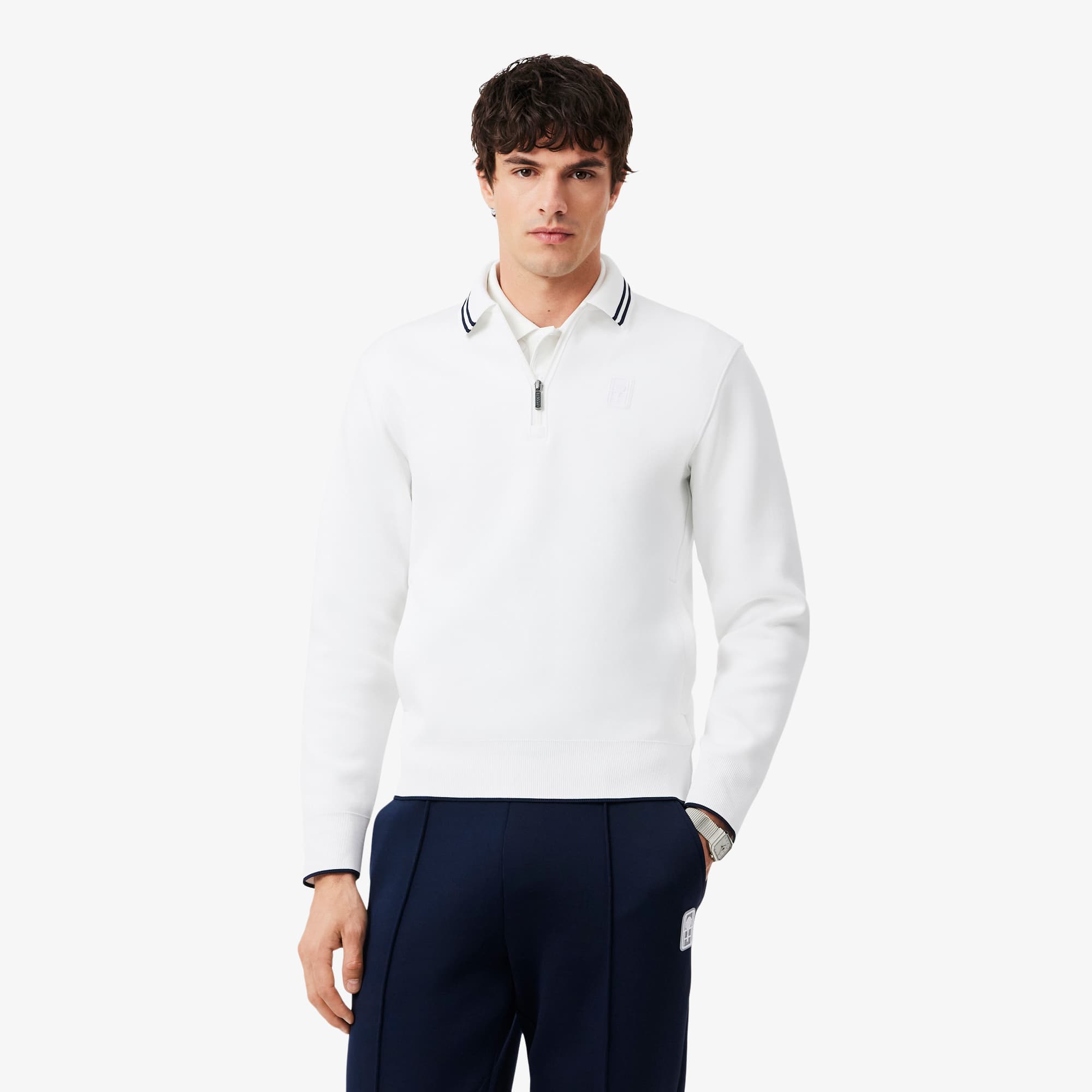 Tennis Heritage Polo Collar Zipped Sweatshirt - Men's Sweatshirts