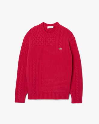 Relaxed Fit Patchwork Effect Wool Sweater