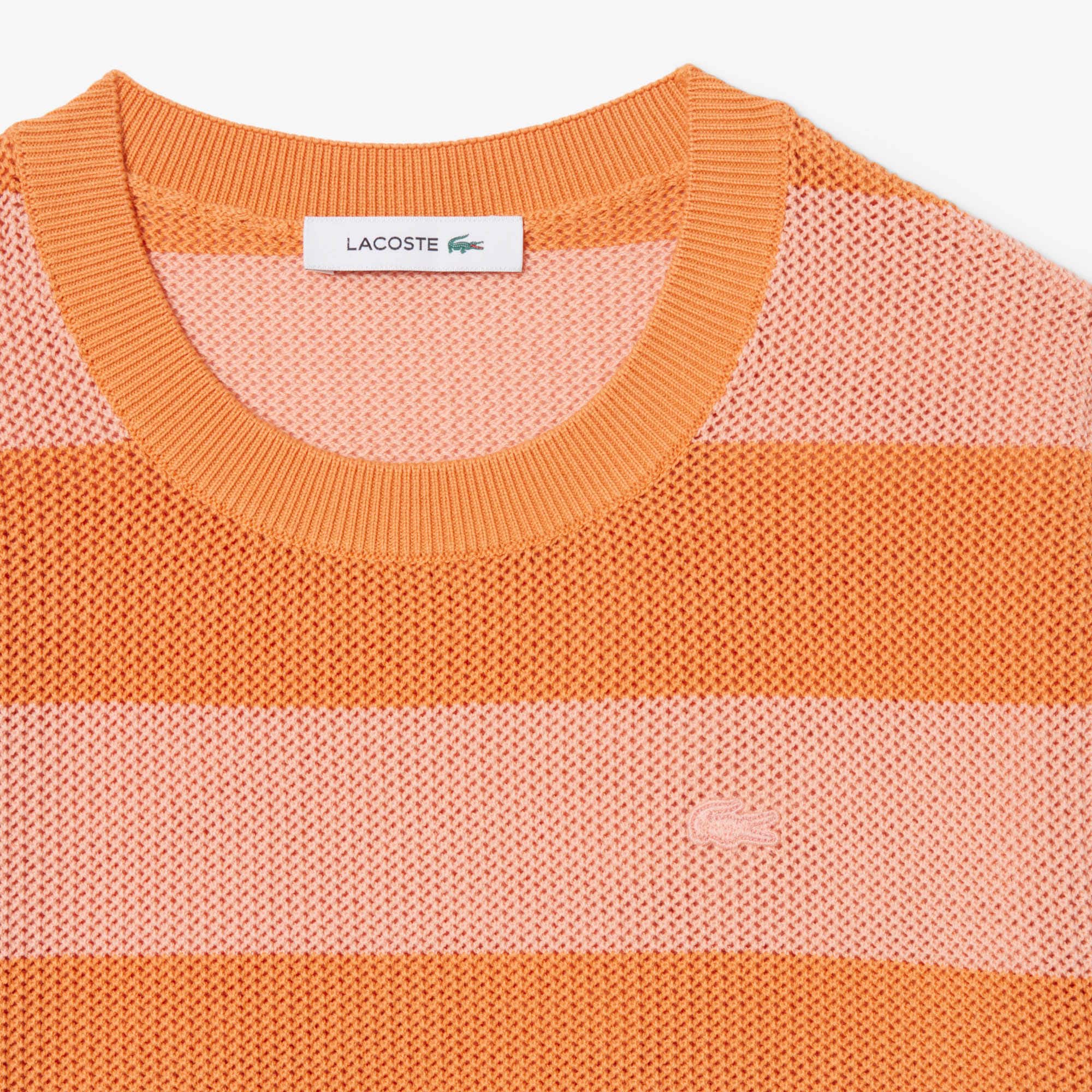 Striped Mesh Knit T-shirt - Women's Knitwear - New In 2026 | Lacoste