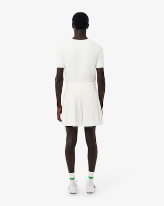 Runway Pleated Wool Bermuda Shorts