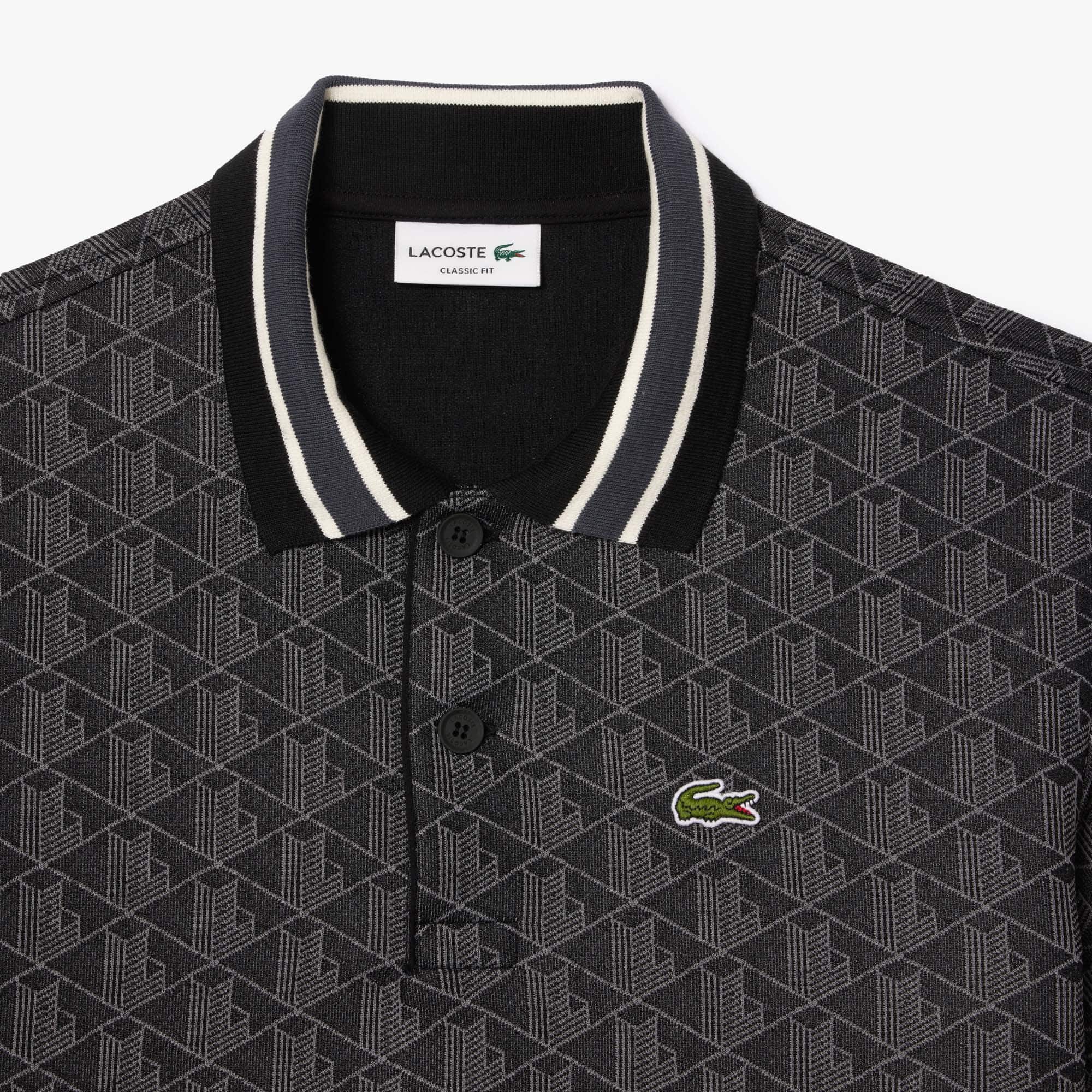 Classic Fit Monogram Jacquard Polo Shirt - Men's Short