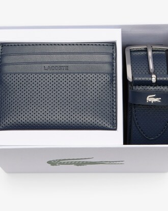 Leather Belt/Card Holder Gift Set