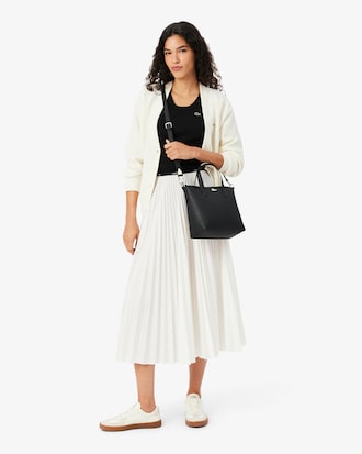 Long Pleated Elasticated Waist Skirt