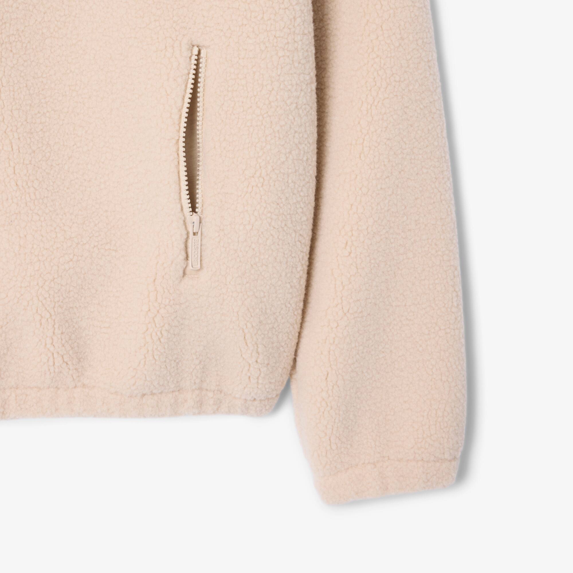 Oversized Striped Ribbed Collar Sherpa Jacket - undefined - New In