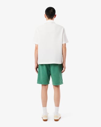 Washed Effect Cotton Fleece Shorts