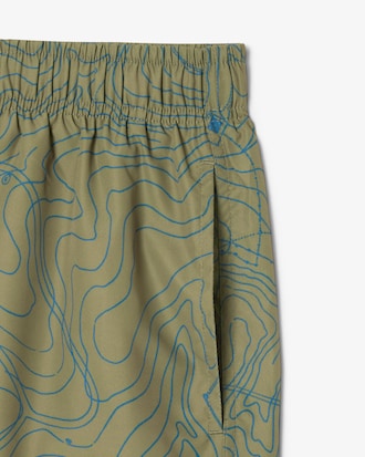 Mid Length Print Swim Trunks
