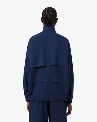 Oversized Linen Blend Track Jacket