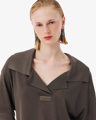 Runway Silk Piqu&eacute; Polo Collar Dress