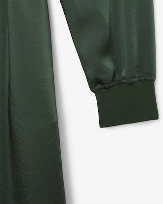 Long Sleeved Fluid Belted Dress