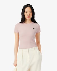Slim Fit Ribbed Cotton T-shirt