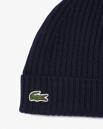 Rib Knit Brushed Wool Beanie