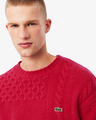 Relaxed Fit Patchwork Effect Wool Sweater