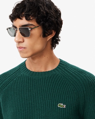 Thick Carded Wool Crew Neck Sweater