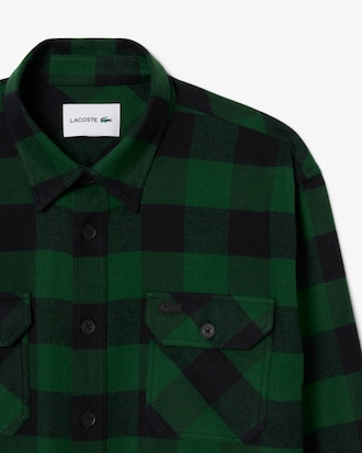 Oversized Cotton Plaid Overshirt